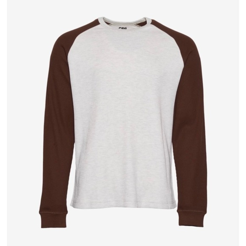 CSG Men's Raglan Thermal – Oatmeal & Chestnut – Large – NWT